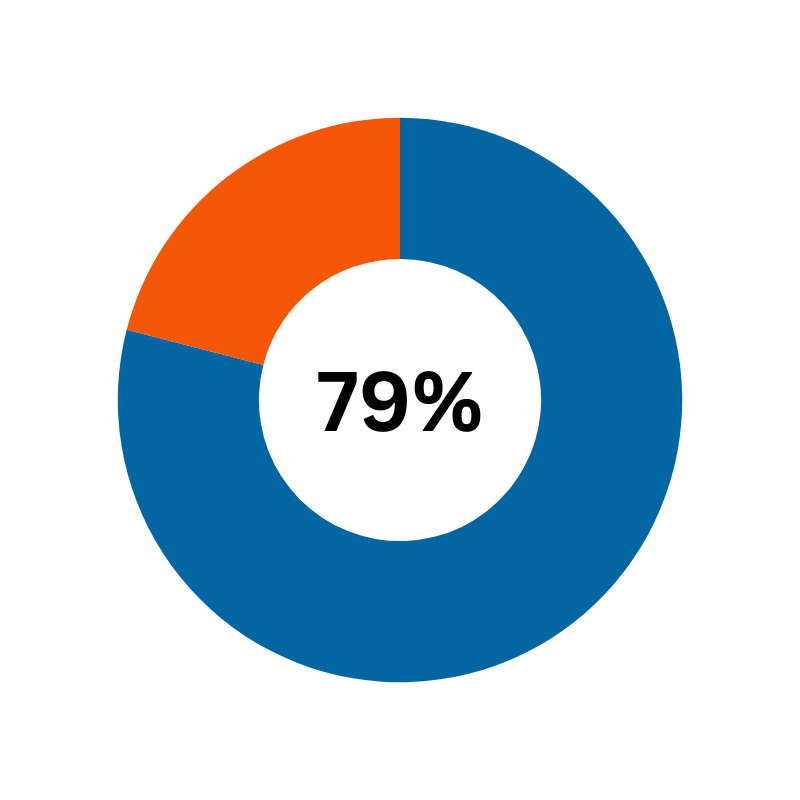 pie chart representing 79%